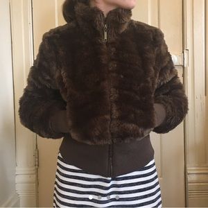 Brown Fake Fur Coat Chic Halloween